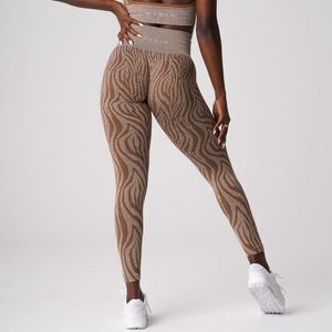 Nvgtn Mocha Zebra Seamless Leggings. L